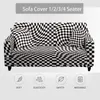 Chair Covers Marble Column International Chess Lattice Geometry Sofa Cover 1Pc Stretch Home Slipcovers Decor 1/2/3/4-Seat Sectional