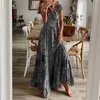 Robes sexy urbaines Nouvelles robes rétro de style Simian avec une imprimé floral cintré de taille et une grande robe d'ourlet D240427
