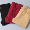 Men's Jeans Khaki White Classic Business Casual Fashion Solid Color Cotton Stretch Slim Denim Trousers Dropship Male 28-40