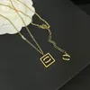 Never Fading Luxury Brand Designer Pendants Necklaces Plated Stainless Steel Gold Silver Double Letter Choker Pendant Necklace Chain Jewelry Accessories Gifts