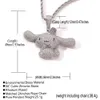 Colares de pingentes mascote jade gui cão pingente de cobre com zircão personalizado masculino e feminino anime Anime grande colar de cachorro