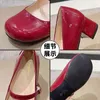 Méotina femmes chaussures hautes talons mary janes chaussures brevet cuir épais talons pompes boucle rond