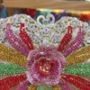 Drawstring Multicolor Full Of Rhinestones Women Evening Bags Metal Gold Crystal Wedding Handbags Chain Shoulder Clutch Purse Bag Wallet