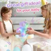 Athoinsu Rainbow Unicorn Gevulde Toys Dier Soft Music Plush Doll kleurrijk cadeau voor meisjes kinderen verjaardag LED decoratie 240416