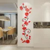Duvar çıkartmaları 3D çiçek aynası çıkartma akrilik kendi kendine yapışkan diy çıkartma oturma odası yatak odası için ev dekor
