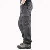 Men's Pants Plus Size 29-44 Men Cargo Cotton Casual Multi Pockets Military Tactical Male Outwear Loose Straight Slacks Trousers