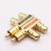 new 2024 Monster Copper Gold-Plated Lotus One Divided RCA Male to 2rca Female Audio Signal Converter Converter Splitter Adapter Cable