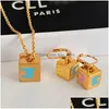 Orecchini Necclana 18K Gold Luxury CE Brand Cube Designer Love Pink Blue Retro Vintage Cash Oreg Oress Oreging Oressing Penda Dhmol