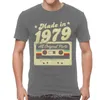 1979年に作られたメンズTシャツメンズは、オリジナルパーツのすべてのオリジナルパーツの誕生日ギフトTシャツショートSlveユニークなTシャツCotton T TopsギフトT240425
