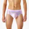 Underpants Men Shiny Satin Briefs Oil Glossy Wet Look Low Rise Knickers Male Seamless Underwear Bikinis With U-Bulge Panties A5