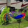 プランターポット色の鳥を吊るした植物絶妙な形状の錆びたオウムフラミンゴ植木鉢Q240429