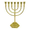 Holders 7 Branch Menorah Candle Holder Jerusalem Temple 12 Tribes of Israel Menorah 6.68/5.11inch Height Antique Hanukkah Candle Stand