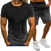 Tute da uomo Stampa t-shirt hip-hop fitness sciolte uomini pantaloni da basket a manica corta pantaloni cotone High Street cowtring Autfit