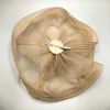 Wide Brim Hats Bucket Hats Womens Mesh Top Flower Feather Charming Hat Kentucky Derby Tea Party Ascot Wedding Photography Headwear Y240426