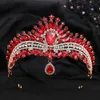 Tiaras Luxury Sweet Water Drop Opal Tiara for Women Wedding Party Robe Gift Elegant Bridal Bride Crystal Crown Hair Accessoires