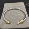 Bangle DY twisted bracelet classic luxury bracelets designer for women fashion jewelry gold silver Pearl cross diamond hip hot jewelry party wedding gift wholesale