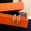 925 Sterling zilveren topkwaliteit dupe gloednieuwe aankomst diamanten sieraden bengelen oorbellen voor vrouwen