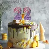 Velas 2 ° cumpleaños Cake de velas Topper Color Changing Creative Número 2 Vela Princesa Crown Girl 1ra Decoración de la fiesta de feliz cumpleaños D240429