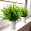 Fiori decorativi Easy Care Ferns artificiali Giardino da esterno Finino set di felci per l'arredamento per la casa 4 pezzi Resistente ai raggi UV Indoor