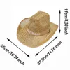 Fashion Summer Beach Western Cowboy Cowgirl Hat a conduit des chapeaux de paille pour l'homme CAPS VISORS FEMMES Été 240425