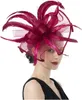 Hates de borde anchos Bucket Hats Girl Lady Church Clip Fascinators Hat Mujeres Gombado de plumas de plumas Organa Boda Royal Ascot Cabello Accesorios para el cabello Diedo del cabello Y240426