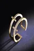 Doppelschichtringe aus dem Diamant 18K Gold Publous großzügiger eleganter Schmuck für Frauen Party Engagement Fine Ring Accessoires5574275