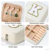 Jewelry Boxes White Color Travel Case Personalized Gifts Birthday For Women Christmas Teens Girls Initial Letters Drop Delivery Packin Otu9M