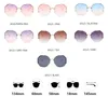 Óculos de sol gradiente de chá da moda feminino Corte de água do oceano Lens de metal templos de metal com óculos de sol UV400 H240429