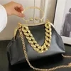 2023 Luxury Women Gold Green Chain Messenger Bags PU Leather Shoulder Shell Clip Designer Handbag And Purse Wedding Clutch 240416