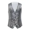 Heren Steampunk Vest Single Breasted V Nek Bruiloft Waistcoat Men Tuxedo Aristocrat Vesten Gilet Mens Sequin Waistcoat 240428