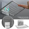 Dishes 110Pcs Soap Rack Stainless Steel Punchfree Wall Hanging Sucker Soap Box Bar Soap Sponge Holder Adhesive Soap Dish for Bathroom