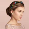 Women Bohemian Kopfbedeckung Boho Floral gesticktes Band geknotetes Stirnband für Lady Girls Daily Shopping Party Hochzeitsfeiertag Accessoires
