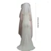 Welony ślubne długie ślubne welon Bride Hair Accesoies Biała kropla Katedra długość
