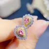 Orecchini per borchie Natural Pink Sapphire Women's 925 Sterling Silver GEM Clean Wedding Engagement Regali di Natale