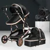 Bebek Babası# Baby Stoller 3'ü 1 arada katlanır çift taraflı çocuk dört sezon Kinderwagen Yeni doğan seyahat için yüksek manzara q240429