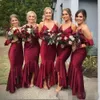 Bridesmaid sirène spaghetti robes de robes 2019 Bury Low Low Off the Shoulder Maid of Honor Robe Custom Made for Beach Wedding