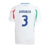 2024ユーロ0カップ通気性イタリアサッカージャージーファンのためのマグリー・ダ・カルシオ・トッティ・ヴェラッティ・チエサ・イタリア24 25フットボールシャツの男性セットキッズキットスポーツユニフォームサイズ