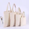 5 pcs natural cotton HandBag Canvas Tote Shoulder reusable cotton vegetable bags canvas crossbody shoulder bag 240422