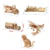 Puzzle 3D Modello a vapore in legno 3D Modello giocattolo per bambini Building Building Puzzle Gruppo Linden Simulazione Auto Aereo Aereo Cat Boy Giftl2404