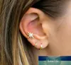 925 Sterling Silver Ear Cuff Earrings For Women Charming Zircon Clip On Gold earcuff Jewelry Without Piercing 1 pcs Factory 4557365