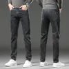 Fashion Mens Stretch Jeans Business Men Straight Leg Classic Casual Denim Long Pantal