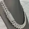 Two Tone Rose Gold White Gold Over Silver 18mm Iced Out Solid Miami Cuban Link Vvs Moissanite Diamond Cuban Chains