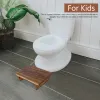 Set Vintage Holz Stiefhocker Mini Stand Anti Slip Schlafzimmer Badezimmer Wohnzimmer Küche für Erwachsene Kinder Paulownia Holz hohe Dichte