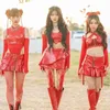 Stage Wear Thai Girl Group realiza el mismo traje de cuero rojo Trajes de jazz para adultos sexy KPOP Singer Idol Costume Dance Urban VBH106