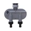 Equipments Ball Valve Electronic Two Outlet Four Dials Water Timer with Rain Sensor Hole Garden Irrigation System EU Standard #21032A