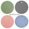 Table Mats Non-slip Pad Silicone Trivet Mat Durable Kitchen Pots Heat Resistant Pads Round Shape