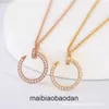 Cartre High End jewelry necklaces for womens classic nail collarbone chain popular light luxury inlaid with diamond plated 18K rose gold Original 1to1 With Real Logo