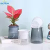 Vasen doppelte Schicht Selbstbewässerung pflanzlicher Topf transparente Plastikblume Vase Automatisch faultroponische Blumenpot -Dekoration