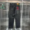 Xinxinbuy Men Women Designer Pant Paris Lady Embroidery Back Letter Jacquard Fabric Denim Sets Set