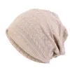 Mütze/Schädelkappen Kristall Spitze Beanies Hut Frauen schlampig Strickhüte Blume Kopftuchkappe Damen bequeme Modeschädel Turban Haare Cover D240429